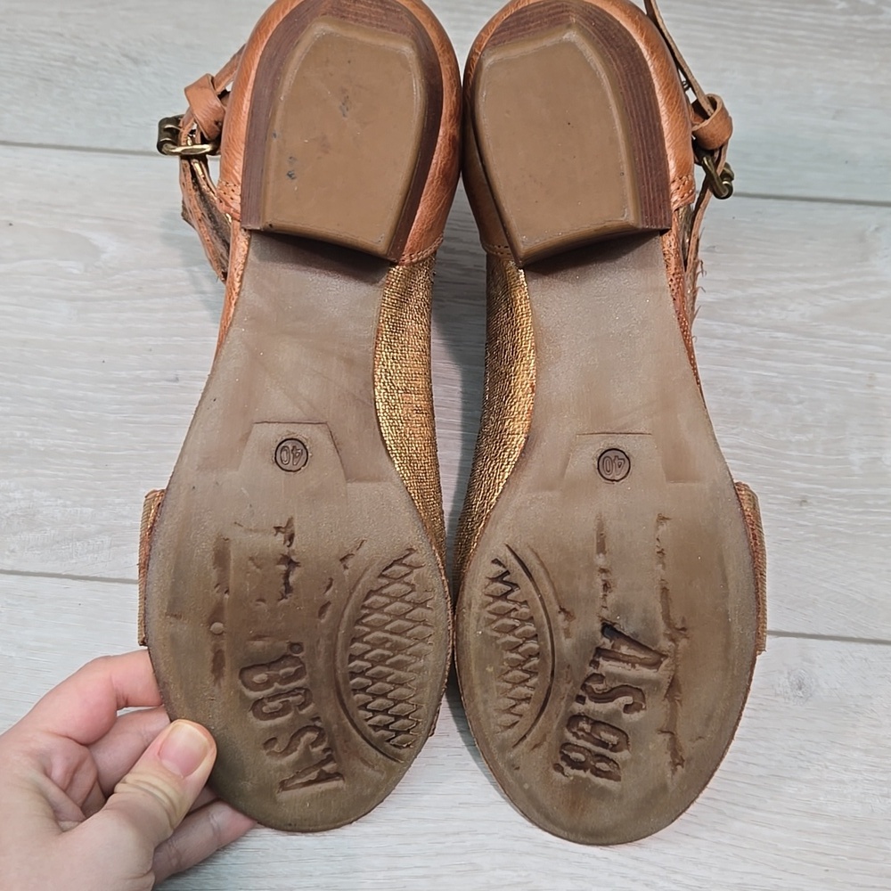 A.S.98 By Free People Hercigovina Gold Open-ToeHeel Sandals Shoes Sz 40/9-9.5 - Picture 11 of 14